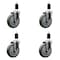 Service Caster 5'' Gray Poly Wheel Swivel 1-3/8'' Expanding Stem Caster Set, 4PK SCC-EX20S514-PPUB-138-4 - alternate 1